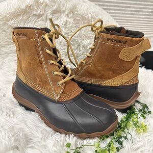 Wolverine Torrent Leather Duck Boots Rain Winter Cognac‎ Women's Sz 8 waterproof